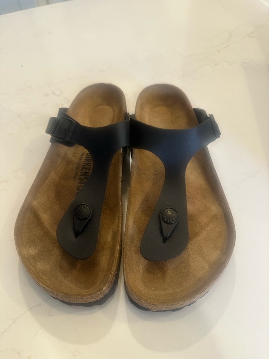 Birkenstock Shoes - Birkenstock Black Gizeh Thong Sandals